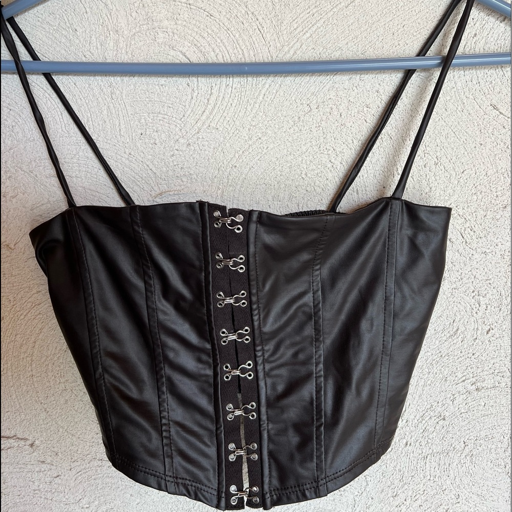 X-small crop too color dark brown